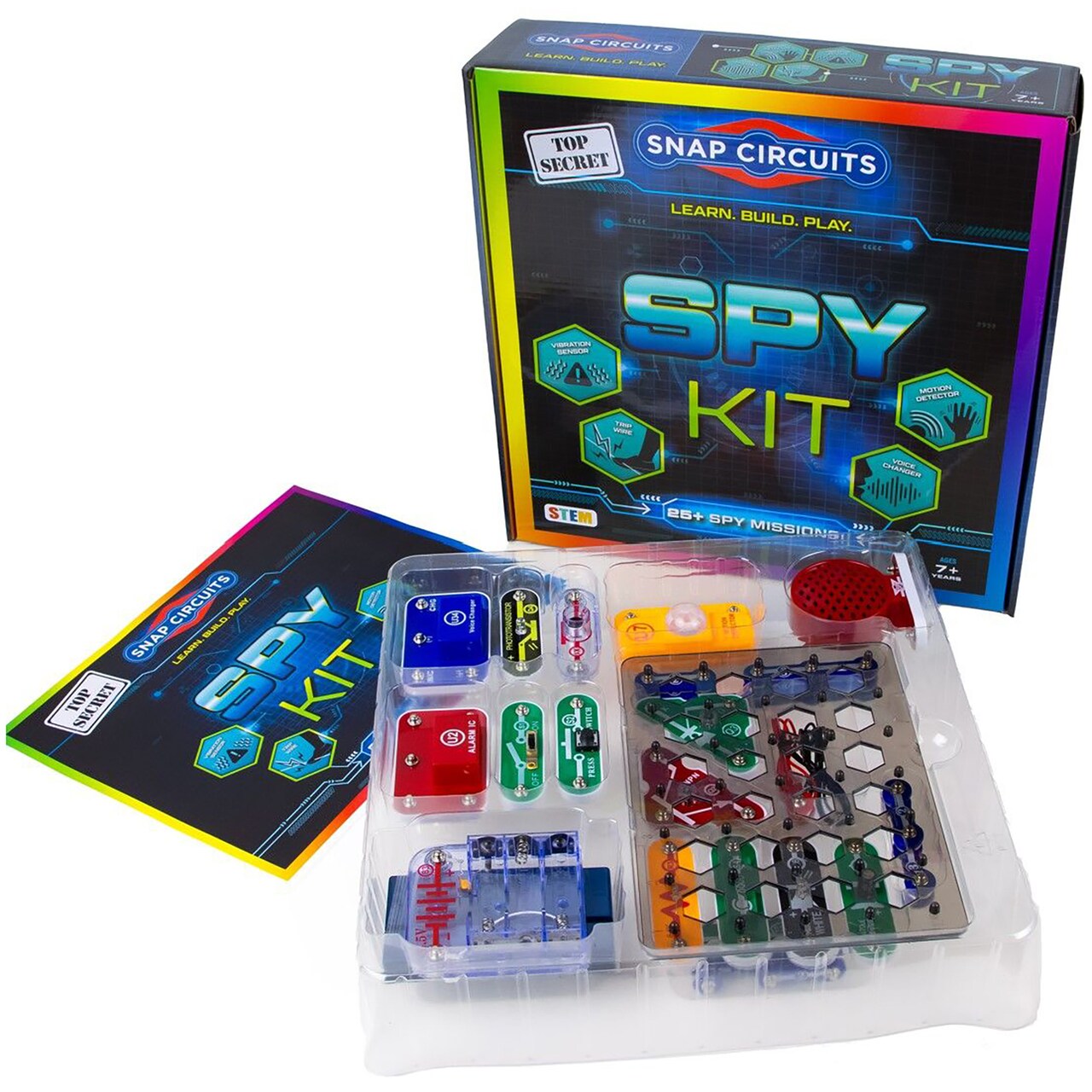 Snap Circuits: Spy Kit - DIY 25+ Circuit Board Spy Missions, Build Tools & Gadgets, Snap Assembly Activities Set, Build-Play-Learn, STEM Toy, Kids 7+